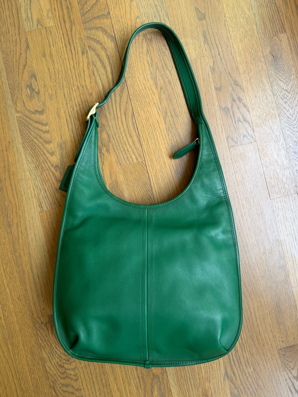 COACH Originals Large Ergo Shoulder Bag 33 Green Glovetanned Leather Brass C2264 - Picture 15 of 16